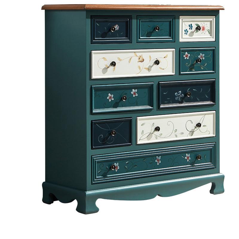 Coastal Storage Chest Dresser Solid Wood Dresser with Multi Drawers