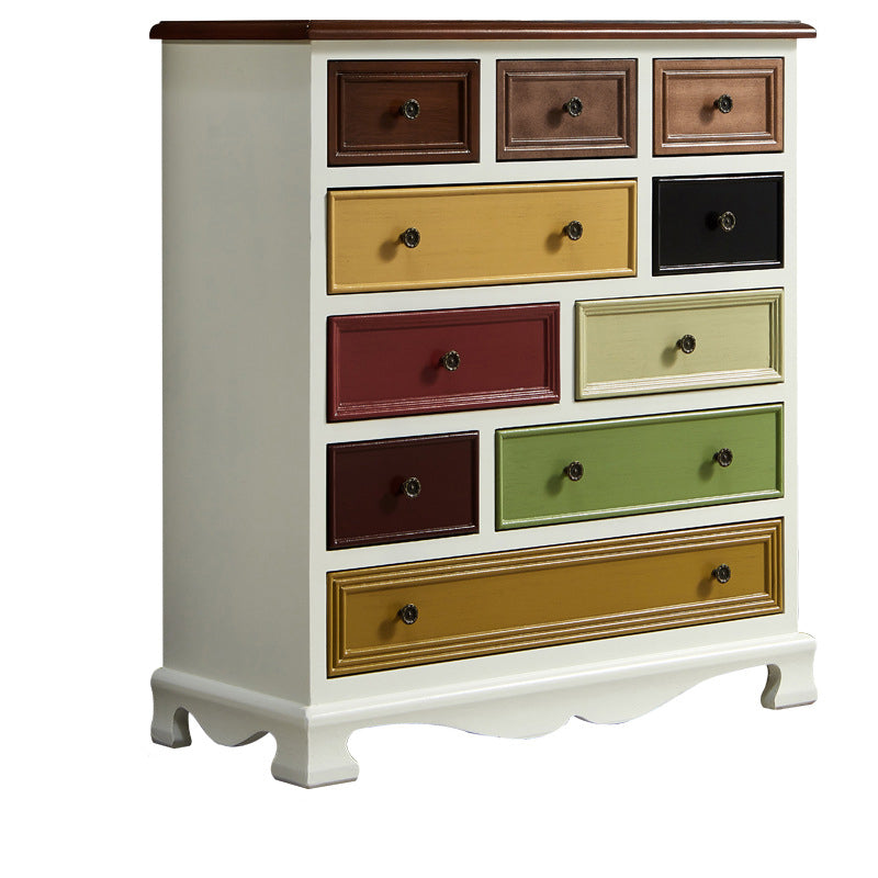 Coastal Storage Chest Dresser Solid Wood Dresser with Multi Drawers