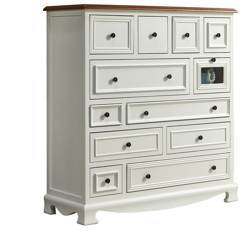 Coastal Storage Chest Dresser Solid Wood Dresser with Multi Drawers
