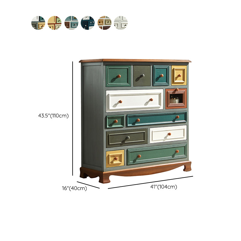 Coastal Storage Chest Dresser Solid Wood Dresser with Multi Drawers