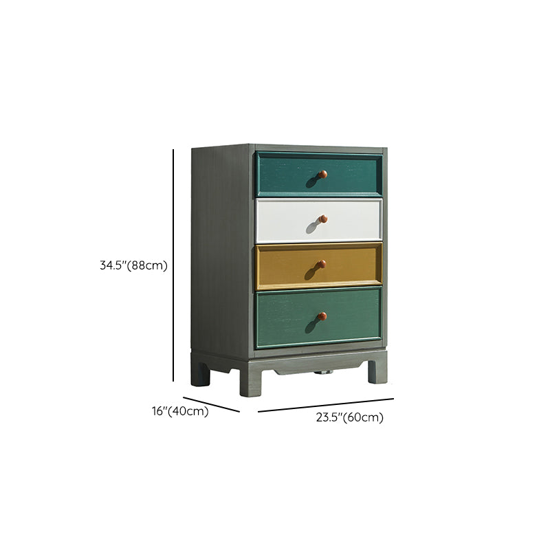 Coastal Storage Chest Dresser Solid Wood Dresser with Multi Drawers