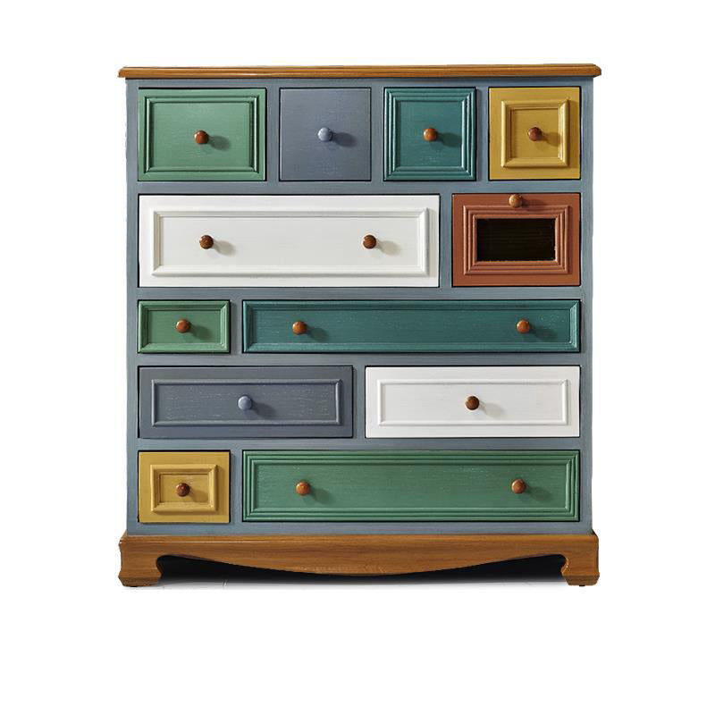 Coastal Storage Chest Dresser Solid Wood Dresser with Multi Drawers for Bedroom