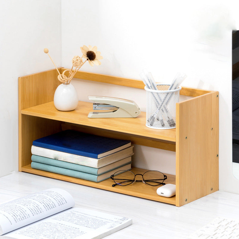 Modern Style Open Back Bookshelf Bamboo Bookcase with Shelves