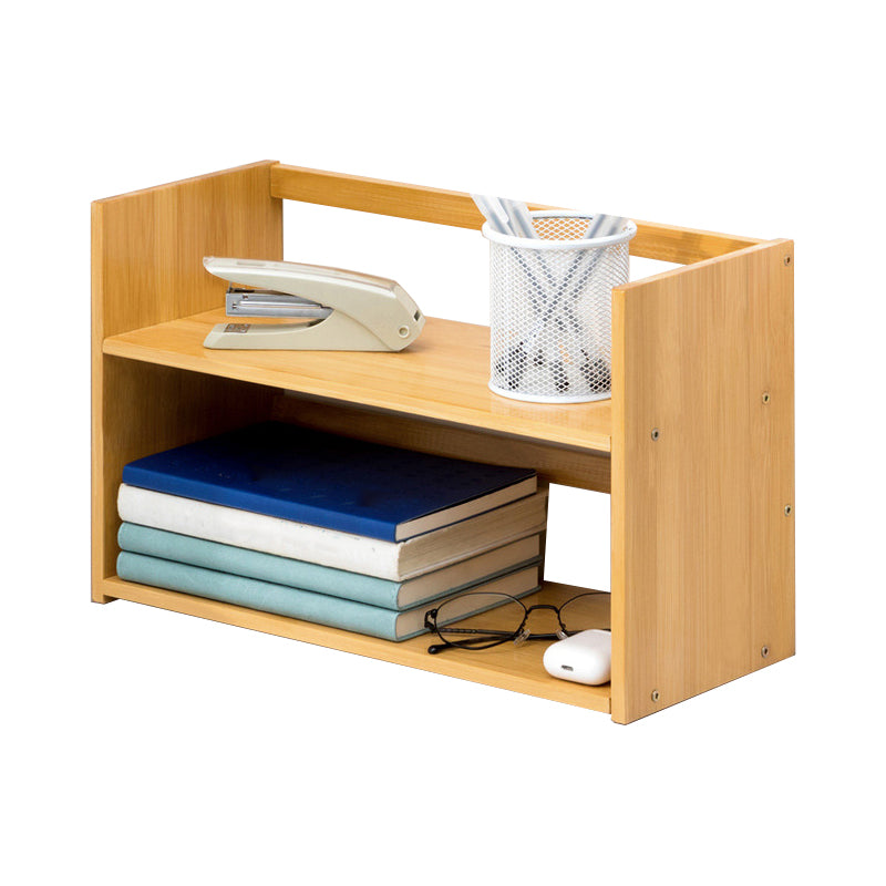 Modern Style Open Back Bookshelf Bamboo Bookcase with Shelves