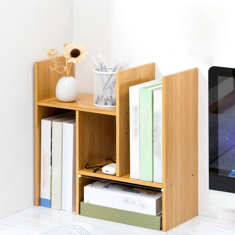 Modern Style Open Back Bookshelf Bamboo Bookcase with Shelves