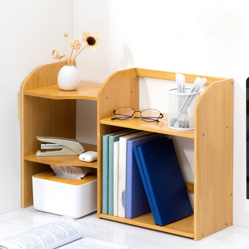 Modern Style Open Back Bookshelf Bamboo Bookcase with Shelves