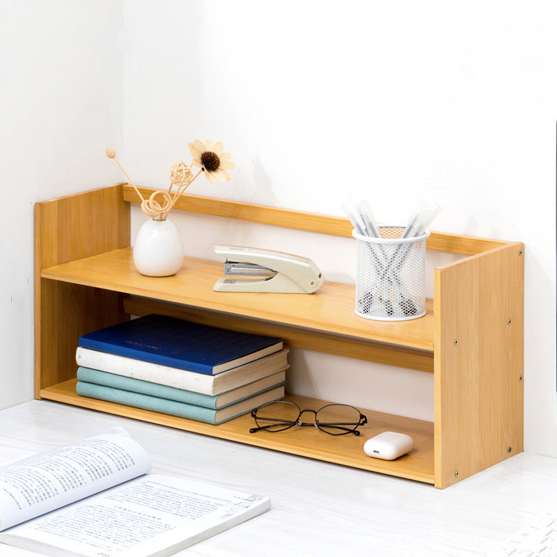 Modern Style Open Back Bookshelf Bamboo Bookcase with Shelves