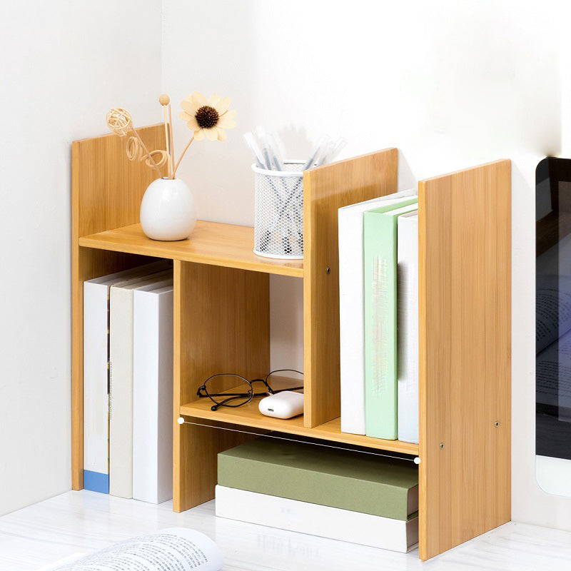 Modern Style Open Back Bookshelf Bamboo Bookcase with Shelves