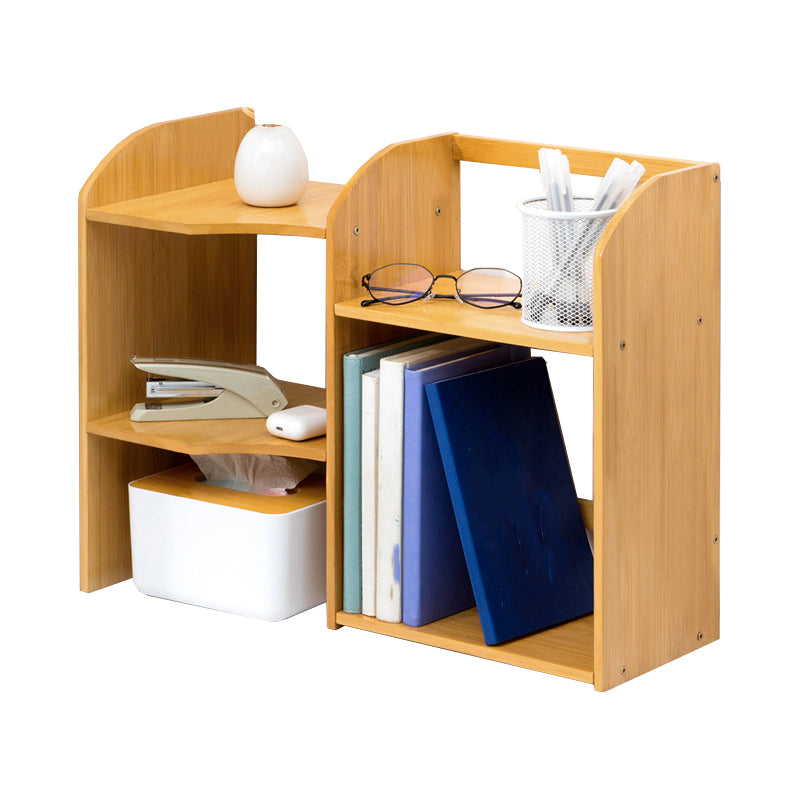 Modern Style Open Back Bookshelf Bamboo Bookcase with Shelves