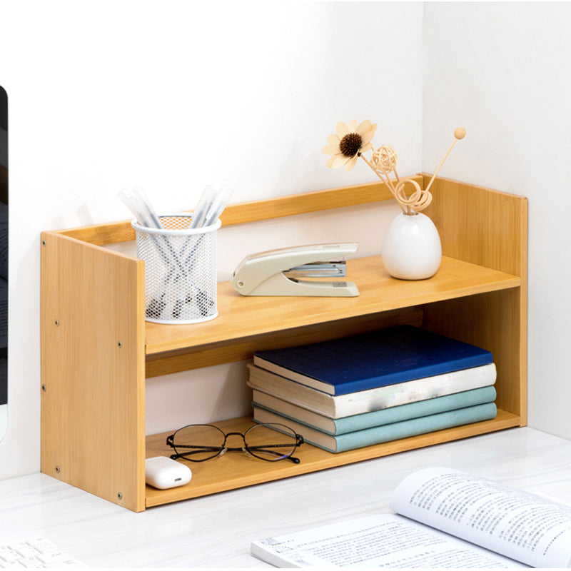 Modern Style Open Back Bookshelf Bamboo Bookcase with Shelves