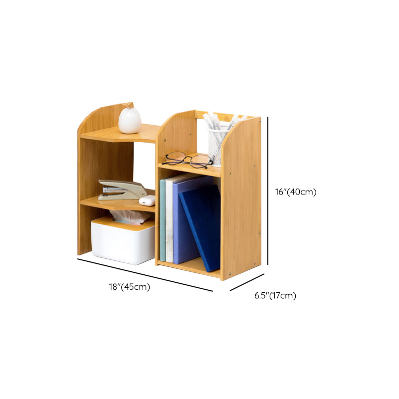 Modern Style Open Back Bookshelf Bamboo Bookcase with Shelves