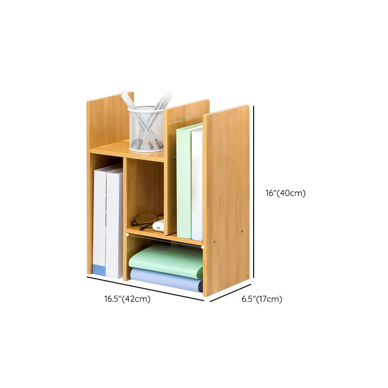 Modern Style Open Back Bookshelf Bamboo Bookcase with Shelves