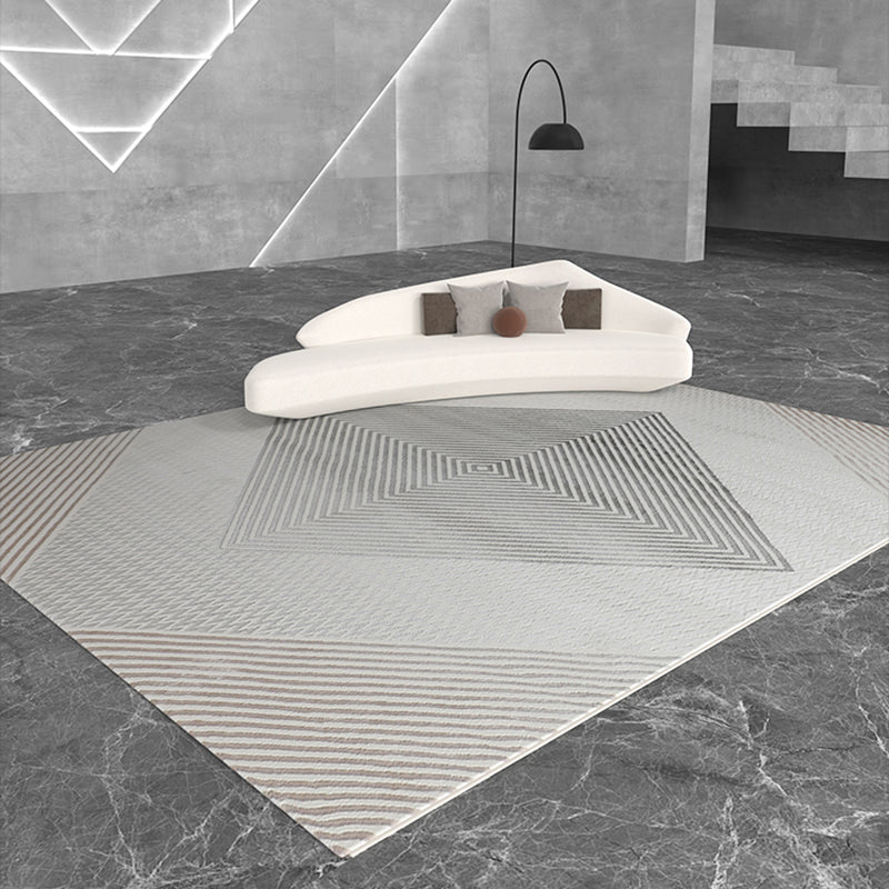 Rug Modern Geometric Pattern Carpet Rectangle Stain Resistant Indoor Rug