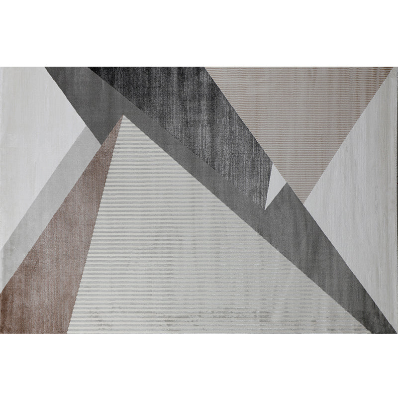 Rug Modern Geometric Pattern Carpet Rectangle Stain Resistant Indoor Rug