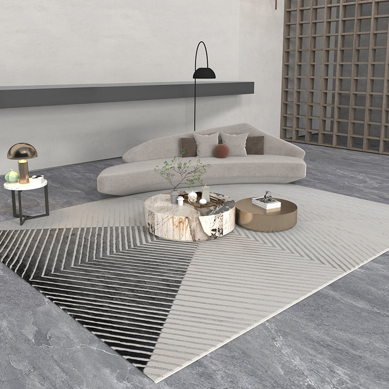 Rug Modern Geometric Pattern Carpet Rectangle Stain Resistant Indoor Rug
