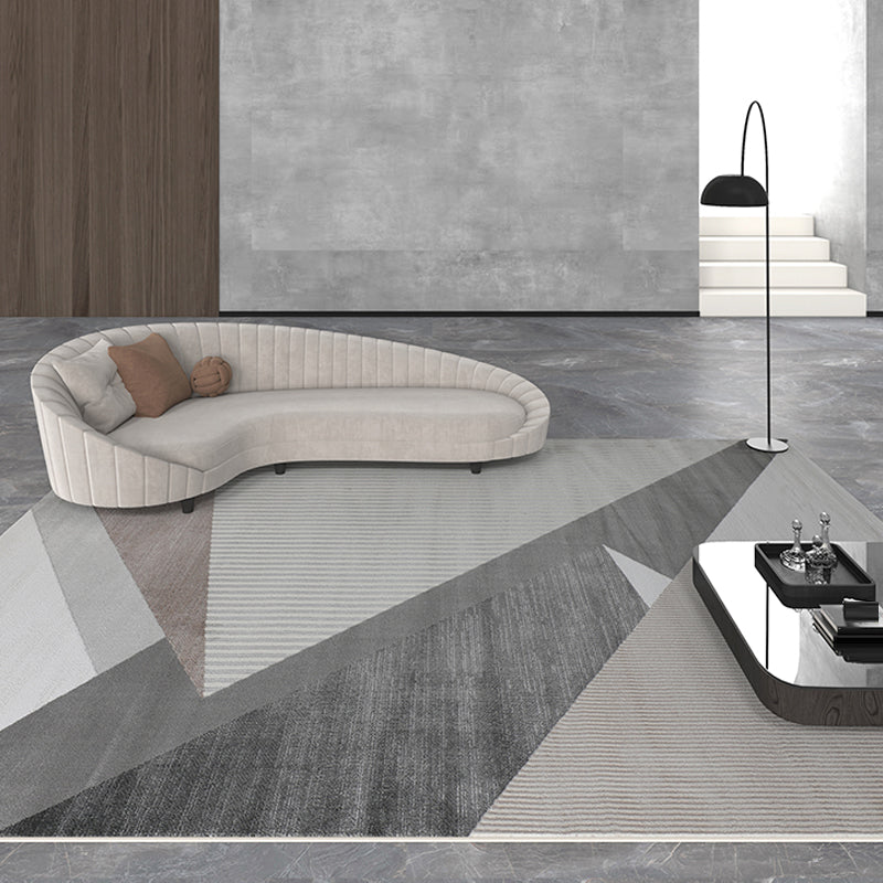 Rug Modern Geometric Pattern Carpet Rectangle Stain Resistant Indoor Rug