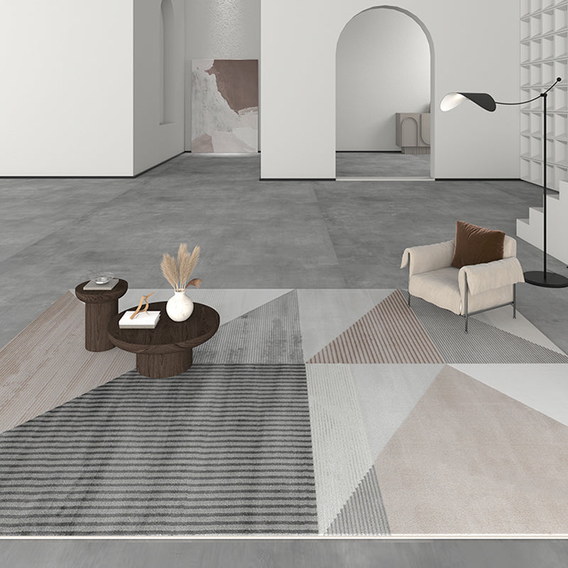 Rug Modern Geometric Pattern Carpet Rectangle Stain Resistant Indoor Rug