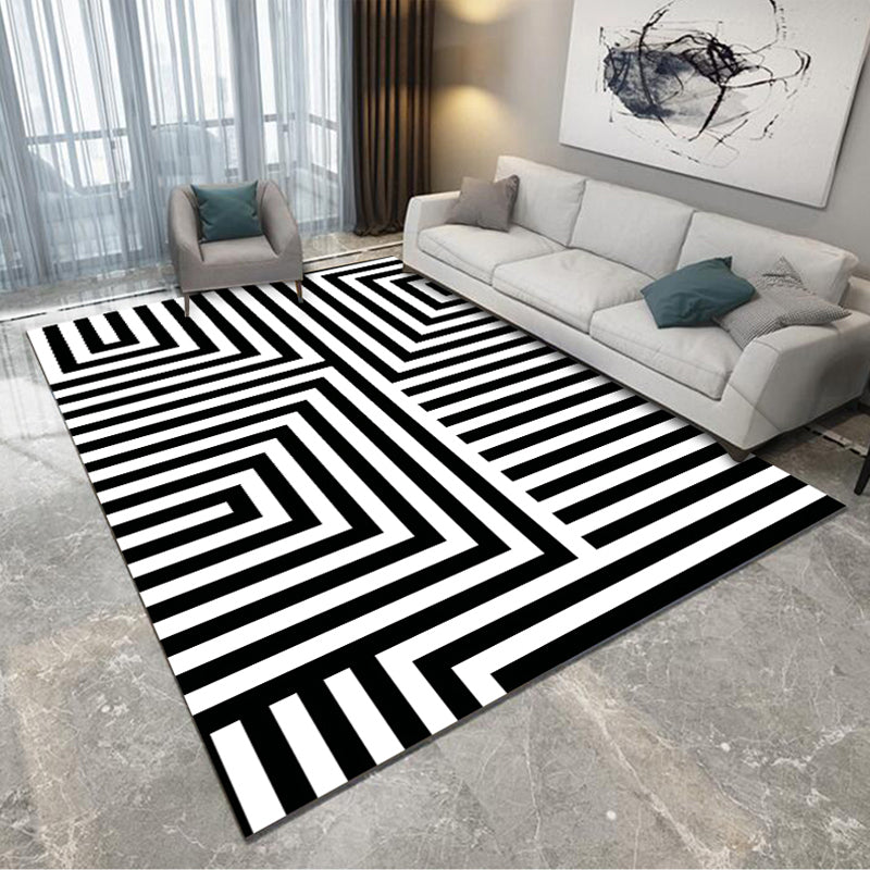 Stain Resistant Area Carpet Rectangle Geometric Pattern Rug Living Room Carpet