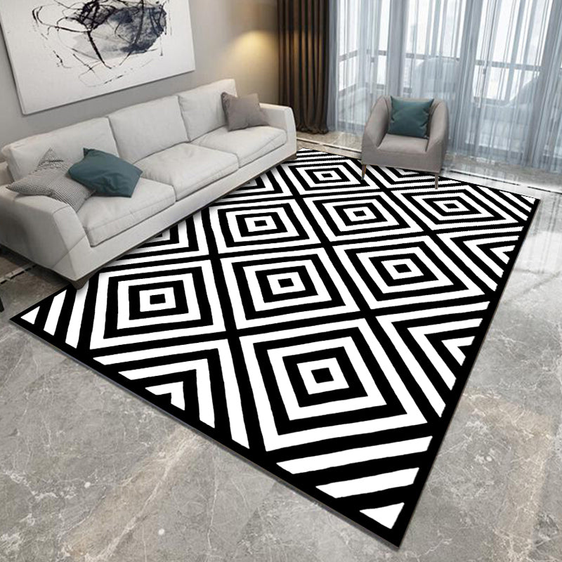 Stain Resistant Area Carpet Rectangle Geometric Pattern Rug Living Room Carpet