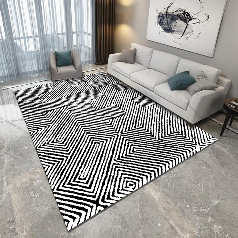 Stain Resistant Area Carpet Rectangle Geometric Pattern Rug Living Room Carpet