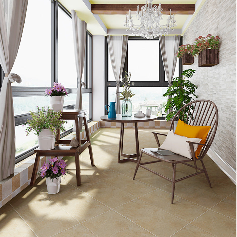 Square Floor Tile Straight Edge Slip Resistant Matte Tile for Balcony