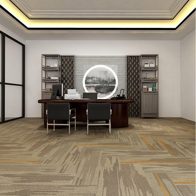 Office Room Carpet Tiles Level Loop Geometric Print Carpet Tiles