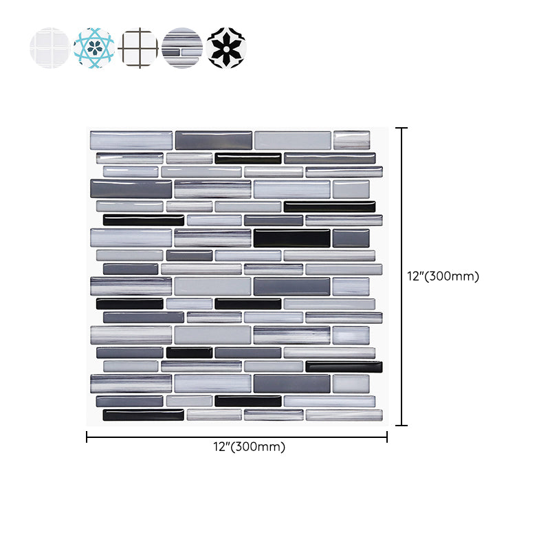 Mosaic Peel & Stick Tile Square Water Resistant Tile for Bathroom Backsplash