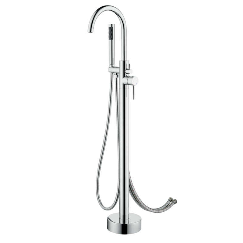 Modern Free Standing Tub Filler Faucet Copper with Handheld Shower Tub Filler