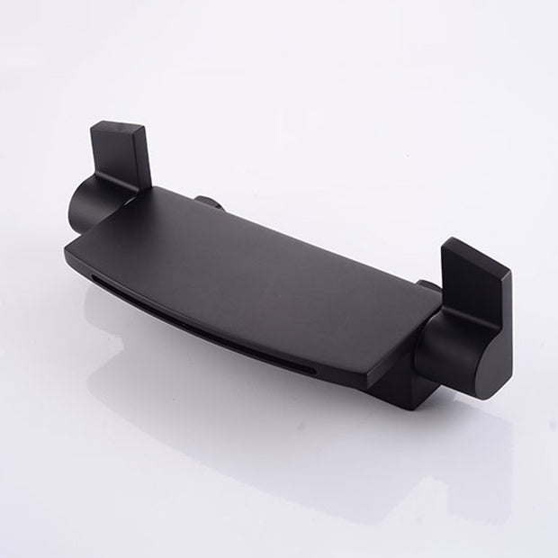 Modern Bathroom Faucet Copper Wall Mount Waterfall with Handheld Shower Tub Spouts