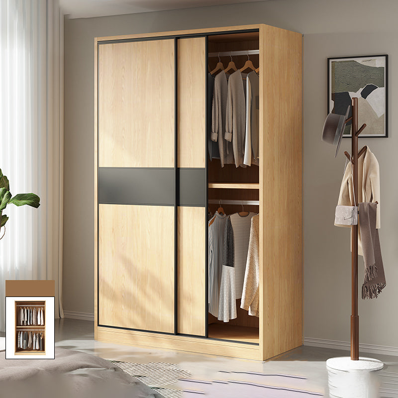 Modern Pine Solid Wood Wardrobe Freestanding Wardrobe with Soft Close Doors