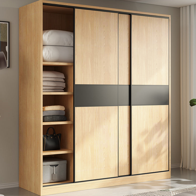 Modern Pine Solid Wood Wardrobe Freestanding Wardrobe with Soft Close Doors