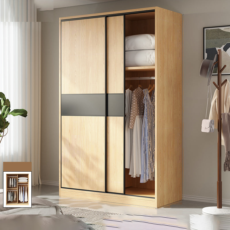 Modern Pine Solid Wood Wardrobe Freestanding Wardrobe with Soft Close Doors