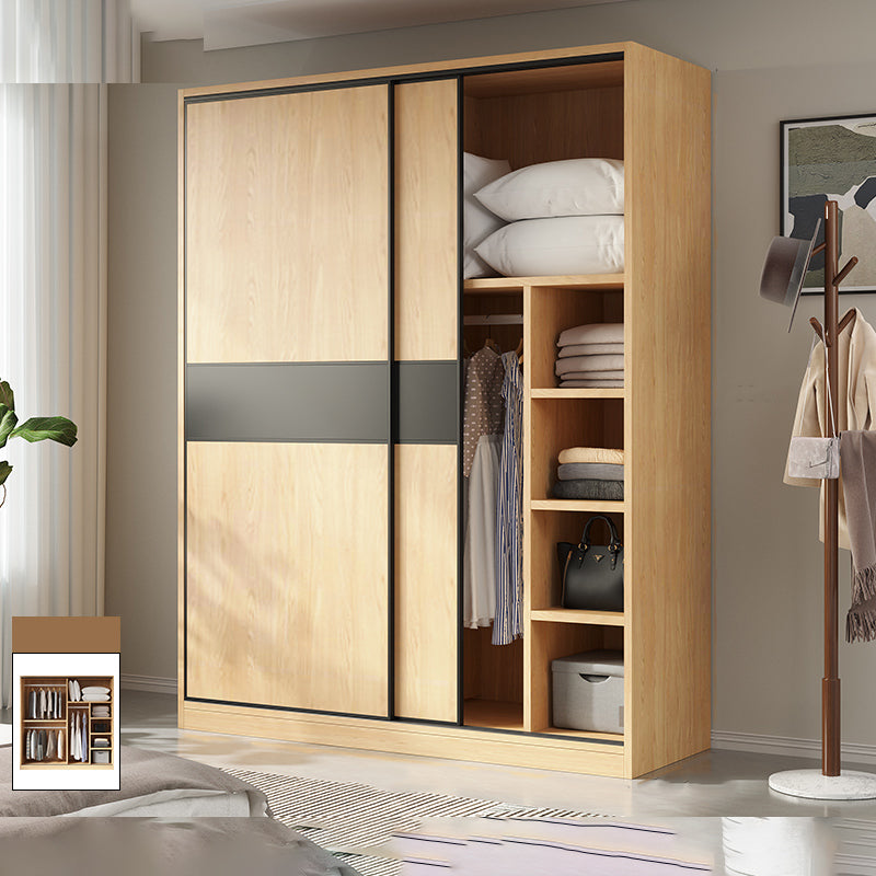 Modern Pine Solid Wood Wardrobe Freestanding Wardrobe with Soft Close Doors