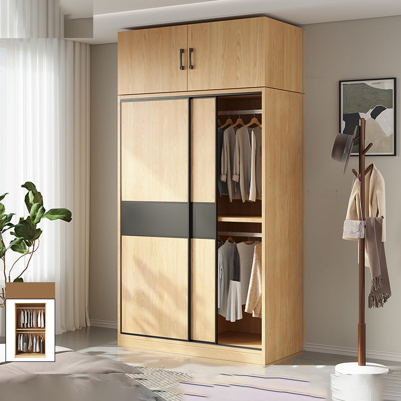 Modern Pine Solid Wood Wardrobe Freestanding Wardrobe with Soft Close Doors
