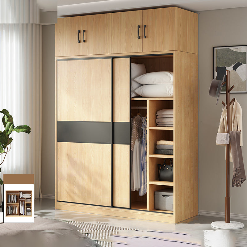 Modern Pine Solid Wood Wardrobe Freestanding Wardrobe with Soft Close Doors