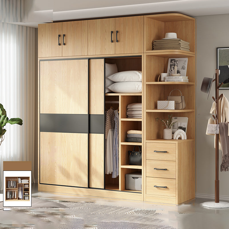 Modern Pine Solid Wood Wardrobe Freestanding Wardrobe with Soft Close Doors