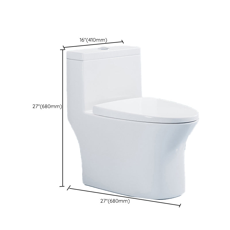 Modern Seat Included Flush Toilet 1-Piece White Urine Toilet for Bathroom