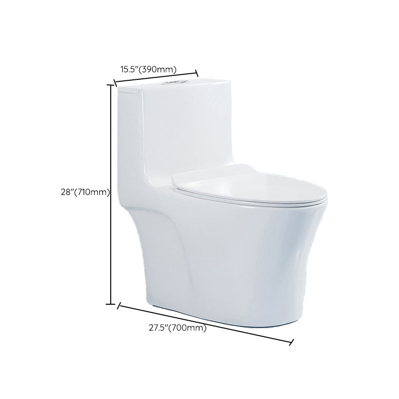 Modern Seat Included Flush Toilet 1-Piece White Urine Toilet for Bathroom
