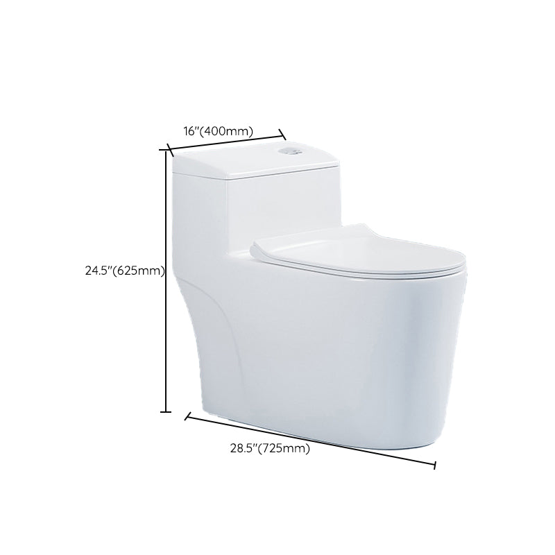 Modern Seat Included Flush Toilet 1-Piece White Urine Toilet for Bathroom