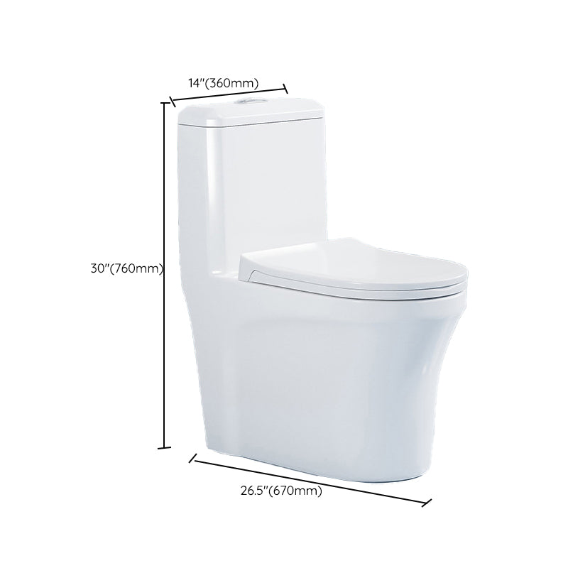 Modern Seat Included Flush Toilet 1-Piece White Urine Toilet for Bathroom