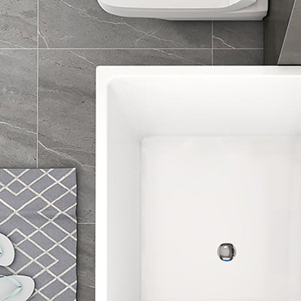 Back to Wall Rectangular Bathtub Antique Finish Soaking Bath Tub (Faucet not Included)