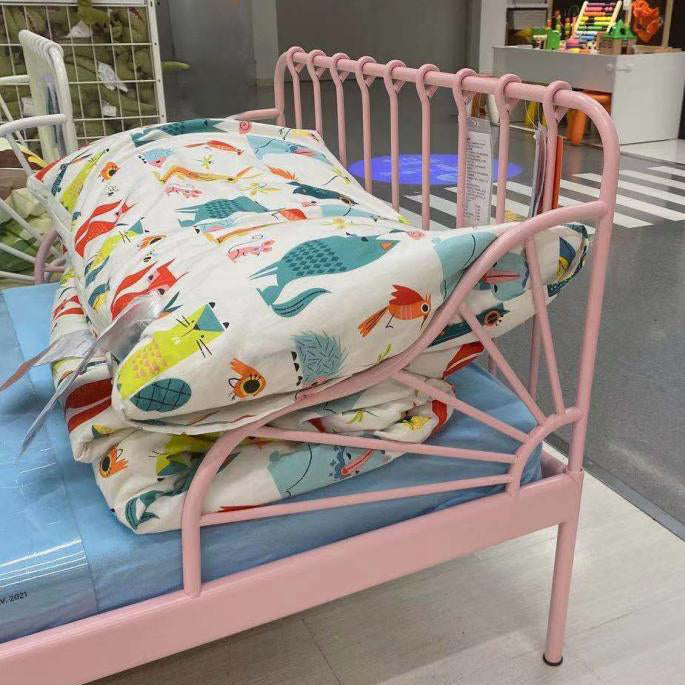 Metal Fixed Side Nursery Crib Industrial Nursery Crib with Guardrails
