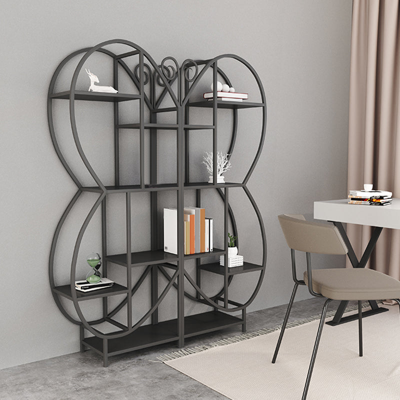 Industrial Open Back Bookshelf Freestanding Metal Book Shelf