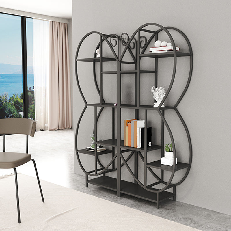 Industrial Open Back Bookshelf Freestanding Metal Book Shelf