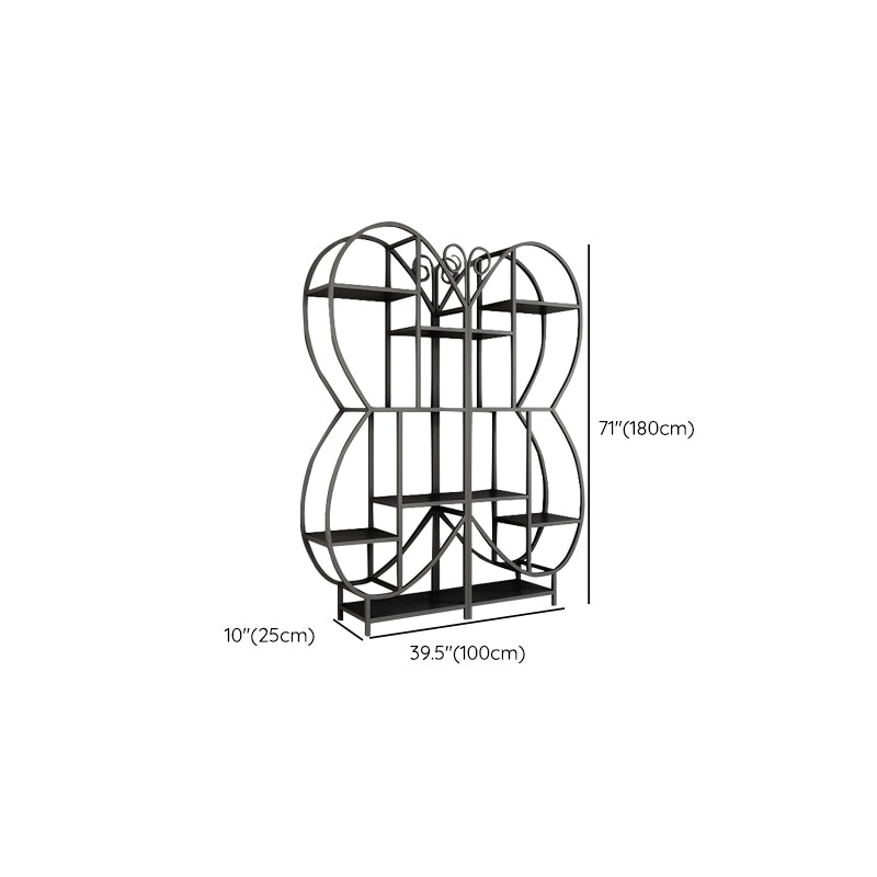 Industrial Open Back Bookshelf Freestanding Metal Book Shelf