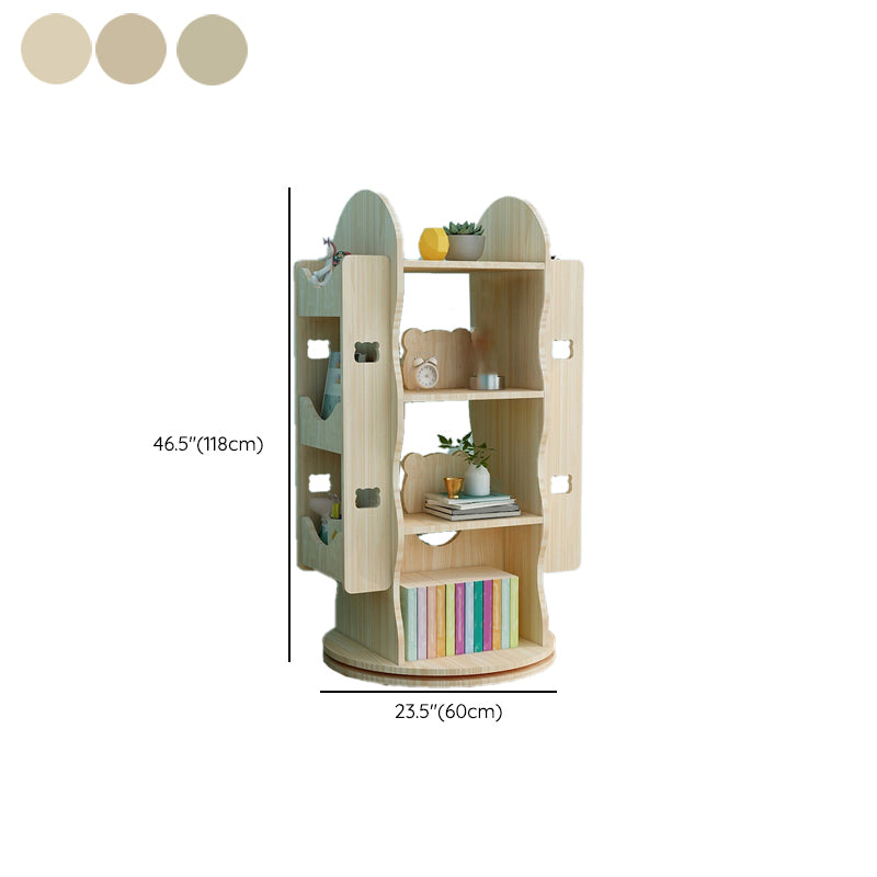 Modern Light Wood Book Shelf Freestanding Rotatable Book Display