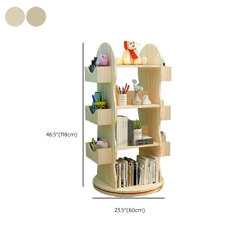 Modern Light Wood Book Shelf Freestanding Rotatable Book Display