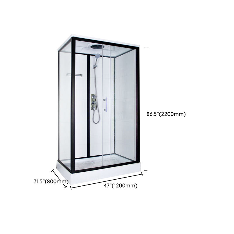 Modern Shower Kit with Base Foundation Sliding Door Shower Stall