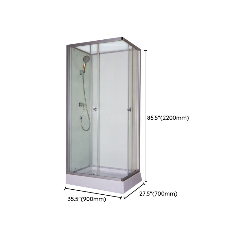 Modern Shower Kit with Base Foundation Sliding Door Shower Stall