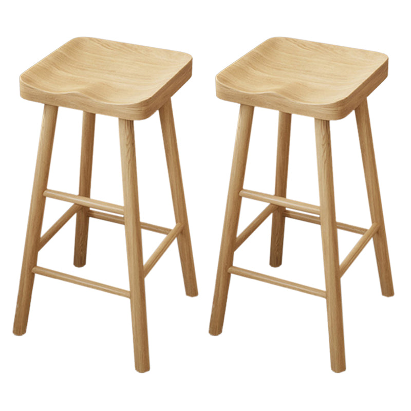 Modern Double Pedestal Bar Table Set 1/2/3 Pcs Solid Wood Bar Table and Backless Stools